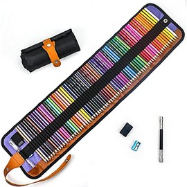 IMLUCKY 72 Pedazos Juego de lápices de colores, kit de bocetos y dibujos para artistas, suministros de manualidades para adultos y niños, libros para colorear, bocetos, sombreado, colorear, pintura