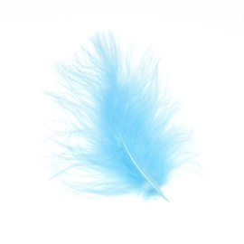Marabou Feathers 20 Per Pack, 10-15 cm, Fluffy & Soft, 26 Colours (Pale Blue - 20 Pack)