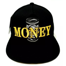 TOP LEVEL MONEY Snapback Cap Hat Cash $$$ 100% Cotton Adult Men's OSFM Black NWT