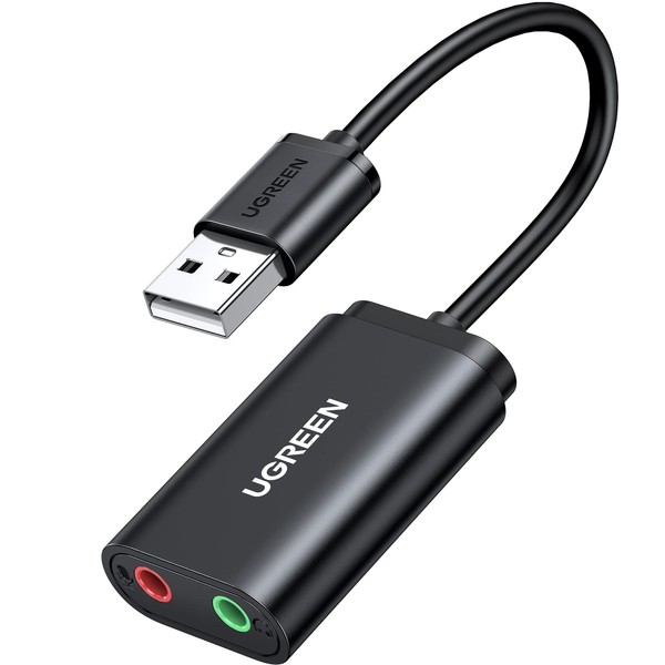 UGREEN USB Audio Conversion Adapter, Sound Card, External 0.1 inch (3.5 mm)