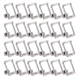 EFUTURETIME Pack of 24 Hangers for Stretcher Frame, Profile Depth 15 mm, Prong Hanger, Metal Stretcher Frame Hanger, No Drilling Required, Picture Hanging for Attaching, Hanging Pictures, Light Black