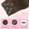 PINKPEARL Human Hair Clip in Hair Extensions 18inch #4 Chocolate
