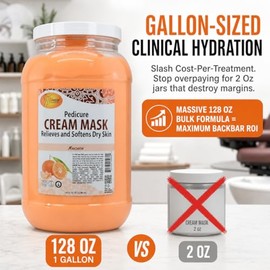 SPA REDI - Mascarilla de crema corporal y pies, mandarina, 128 onzas - Masaje de pedicura para pies y cuerpo cansados, hidratante, piel fresca - Infun