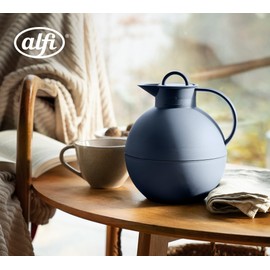 alfi Ball Insulated Jug Vintage Indigo 0.94 L, 12 Hours Hot & 24 Hours Cold, Hygienic Tempered Glass Insert, Screw Cap, Ideal as a Coffee Pot, Teapot