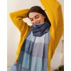 EOAMGO Women's Winter Scarf, Cuddly Cotton Checked Oversized Square Blanket