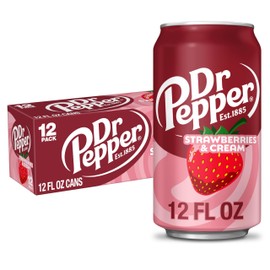 Dr Pepper Strawberries and Cream Soda, 12 fl oz cans, 12 Pack