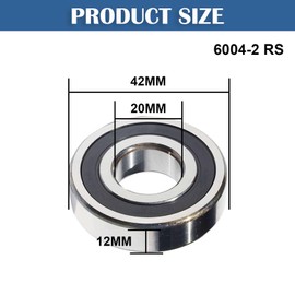Pack of 4 6004-2RS Ball Bearings 20 x 42 x 12 mm - Double Sealed Deep Groove Ball Bearings Made of Bearing Steel, Pre-Lubricated, for Motors, 3D Printers, Machine Tools (6004-2RS Size: 20 x 42 x 12 mm