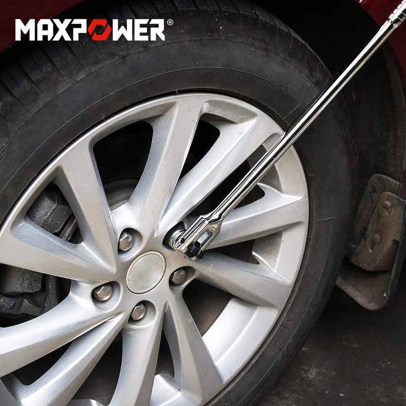 MAXPOWER 1/2-Inch and 3/8-Inch Drive Dual-Drive 18-Inch Breaker Bar Flex