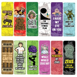 Creanoso Funny Greek Mythology Bookmarks (5-Sets X 6 Cards) – Daily Inspirational Card Set – Interesting Book Page Clippers – Great Gifts for Adults and Professionals