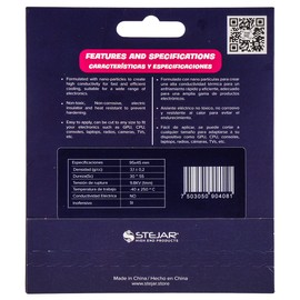 Stejar Thermal Pad Almohadilla térmica de conducción de Calor 95 x 45 x 0.5 mm Extreme Alto Rendimiento (Compatible CPU, GPU, Consolas, cámaras y Leds)