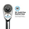 Capri Tools Fine 90-Tooth Ratchet Set, Ergonomic Soft Grip, 1/4,