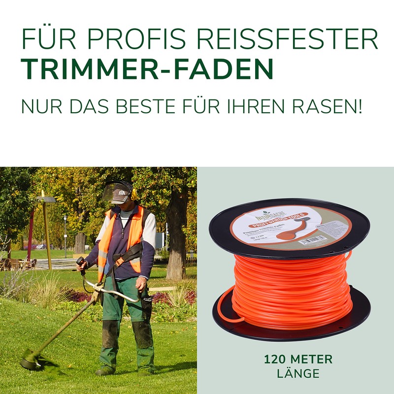 Natursache Trimmer Line for Grass Trimmer, Orange, Round, 1.6 mm
