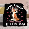 Fox Blanket Stuffed Animal Gift for Women Kids Fleece Throws-Just