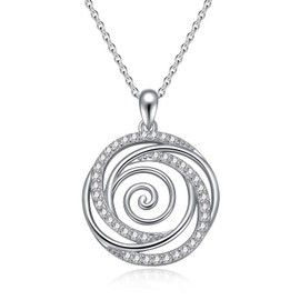 ZPMMPZ Spiral Necklace 925 Sterling Silver Spiral Swirl Pendant Necklaces Spiral Jewelry Gift for Women