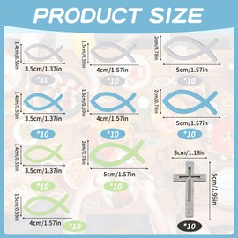 Decorative Wooden Fish & Crosses for Confirmation, Christening, Communion - Colourful Scatter Decoration for Celebrations, Confetti Table Decoration Fish, Wooden Decoration for Christening, Table