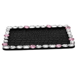 OSALADI Elegant Rhinestone Decorated Anti-Slip Car Mat Dashboard Pad for Phone Sunglasses
