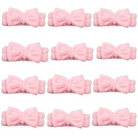 12pcs Spa Headband Soft Bowknot Spa Hair Band Coral Fleece Headband Makeup Headbands for Face Washing Skin Care Shower Yoga Headwraps for Women Girls