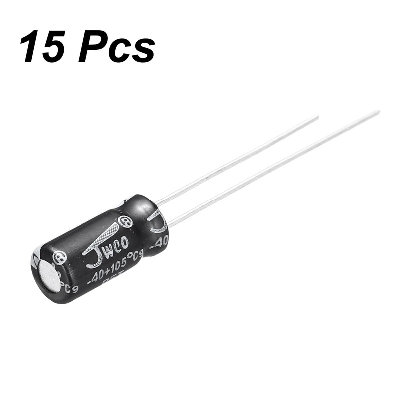 uxcell 47uF 16V 5x11mm Electrolytic Capacitor, Radial Leads Aluminum Capacitors