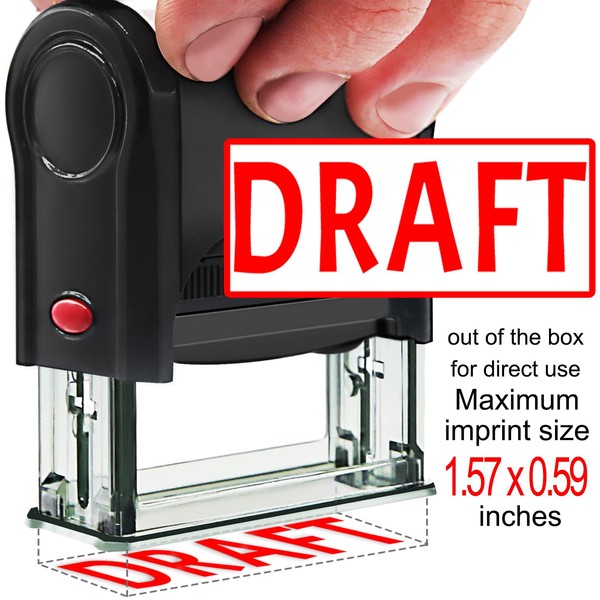 Bertiveny Draft Stamps Self Inking Office Draft Stamps Self-Inking Red