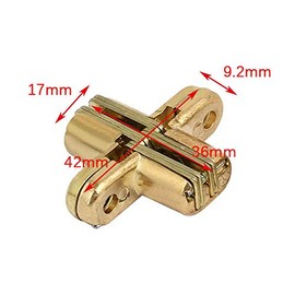 Hidden Hinge, 1pair Invisible Hinge 180 Degree Gold Zinc Alloy Invisible Folding Door Cross Hidden