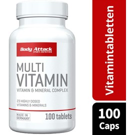 Body Attack Multivitamin Tablets – 100 Tablets for Daily Vitality