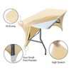 Peomeise 8FT Spandex Table Cover Rectangular Stretch Spandex Tablecloth (Champagne,8FT)