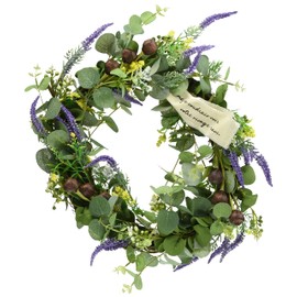 HEADS ZAR-NW2 Head Wreath Diameter Approximately 14.6 x 3.9 inches (37 x 10 cm), Purple, 1 Piece, Natural Wreath, Full Reel, Artificial Flower,