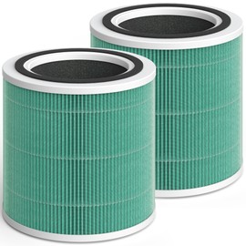 Breabetter AC400 Replacement Filter Compatible with Purivortex AC400 Purifiers, 3-in-1 H13 Filter（2-Pack）-Green