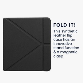 kwmobile Origami Case Compatible with Kobo Forma Case - Slim PU Leather Cover with Stand - Black