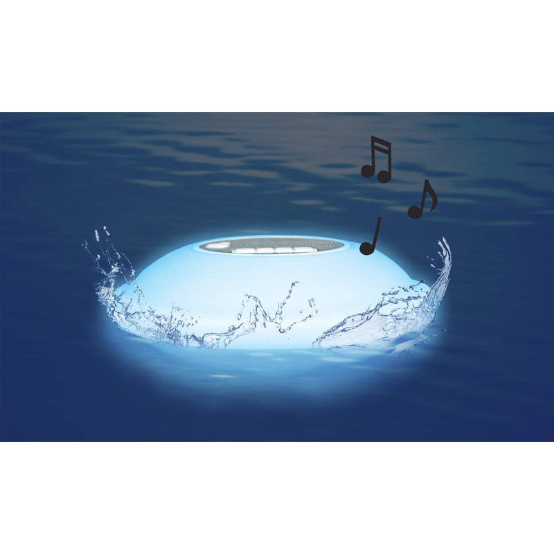 Poolmaster 54504 Portable Floating Waterproof Multi-Light Speaker with Call Functionality