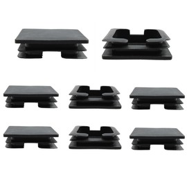 AUXBC 8PCS 3Inch/75mm Square Plastic Hole Plug, Black Furniture Finishing Sliders, Square Pipe Tubing End Cap, Plastic Insert End Caps for Square Metal Tube