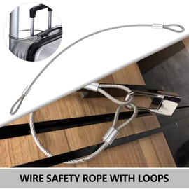 OTOTEC 2PCS Stainless Steel Wire Cable with Double Looped Ends Length 50cm Diameter 5mm Breaking Strength 1836N Normal Load 187kg Outdoor Travel Safety Rope for Hanging and Fixing for Luggage Lock