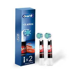Oral-B Disney Cars, Cabezal Redondo de Repuesto para Cepillo Eléctrico (+3 años), 2 Unidades