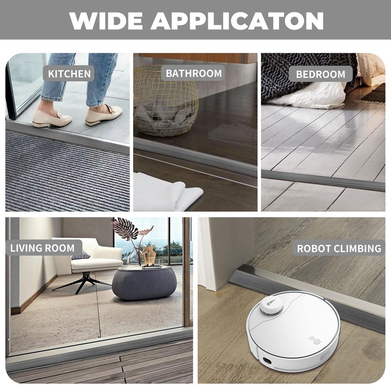Vinyl-Door-Threshold Floor-Transition-Strips Self Adhesive 72 inch, Threshold 3/4''~4/5'', Transition-Strips for