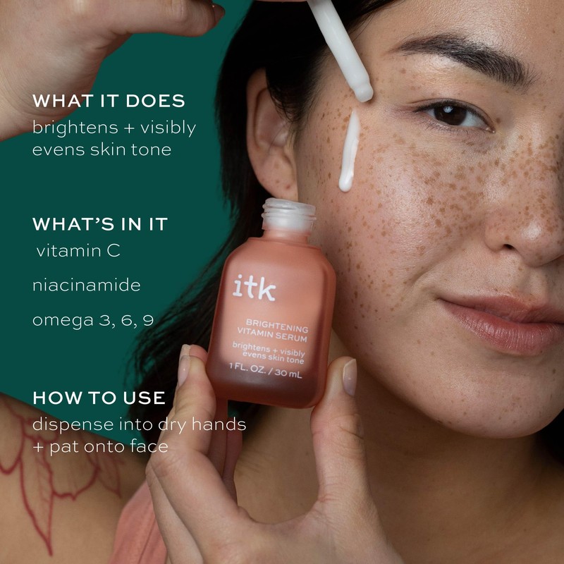 ITK Skincare 2-Part Face Serum Set for Brightening Skin, Correcting