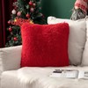 MIULEE Christmas Pack of 2 Faux Fur Cushion Covers Fluffy