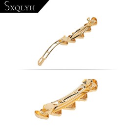 SXQLYH Pack of 2 French Hair Clips Women, Metal Clips, Barrette Hair Clip, Bun Hair Clip, Metal Hair Holder Clips, Minimalist Hair Clips, Decorative Hair Accessories (Golden Heart)