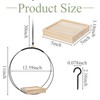 4 Pack Plant Hanger with Wood Base Hanging Window Planter