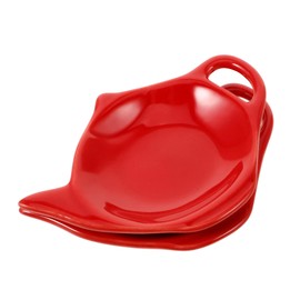 CORHAD Kitchen Tea Bag Holder Ceramic Teabag Organizer Tea Bag Dish Snack Dish Tea Bag Container Christmas Red