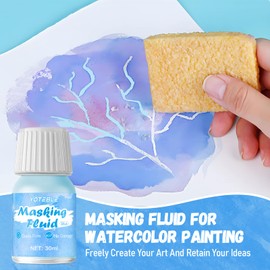 YOTEBLE Watercolor Masking Fluid, Water Based Latex and Easy Peel-Off, Blue