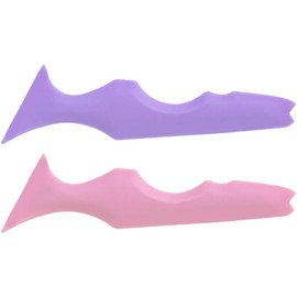 Plantilla de Silicona Multifunción para Maquillaje 2 Piezas Rosa y Púrpura, Superficie Lisa y Cómoda, Ayuda para Cejas, Delineador y Rímel