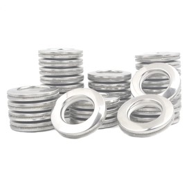 Kuasting Curtain Grommets Surface 28 pcs Stainless Steel Metal Curtain Eyelet Rings Inner Layer ABS Plastic Large Metal Grommets 1.65“ Metal Grommets for Curtains (28)