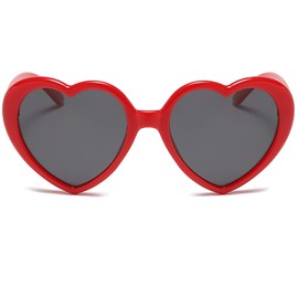 JINHUIBBA Girls Heart Sunglasses Polarized UV 400 Protection Vintage Kids Love Heart Sunglasses for Age 3-10 Years