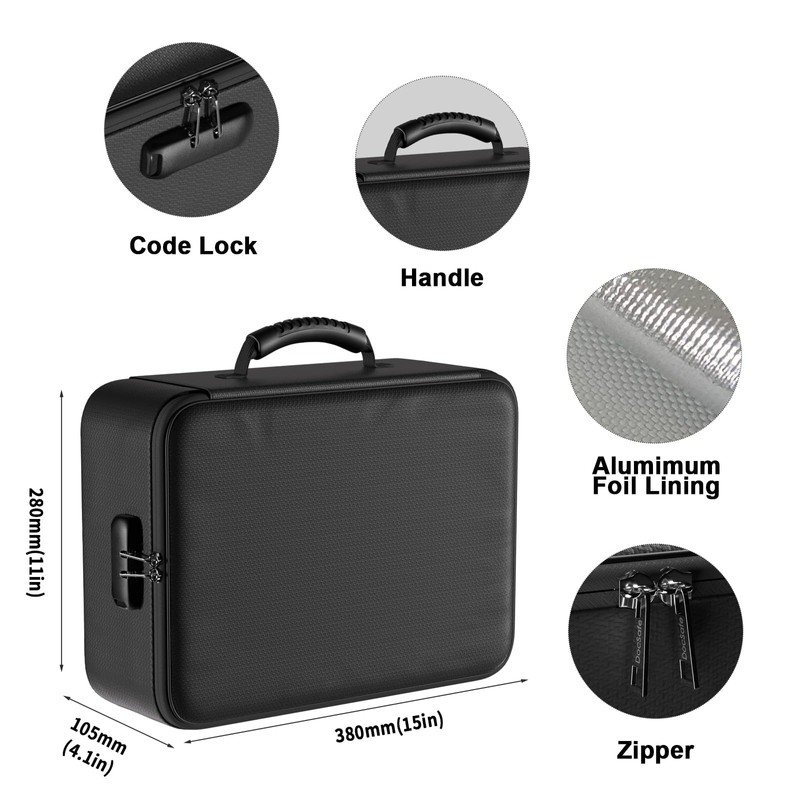 DocSafe 5200°F Document Organizer with Lock,Upgraded Heat Insulated Fireproof＆Waterproof Box