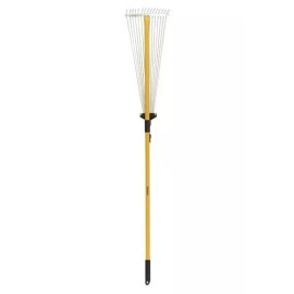 Yardworks 22" Steel Rake Adjustable Width Light Aluminum Yard Garden Shrub Leaf Remover