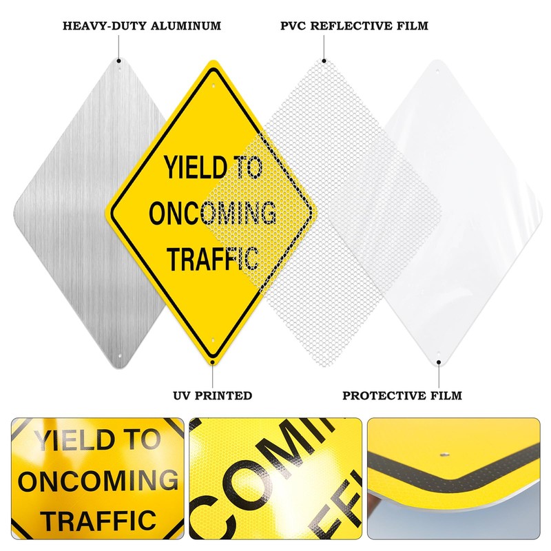 Anobell Yield to Oncoming Traffic Sign 24" × 24" Reflective