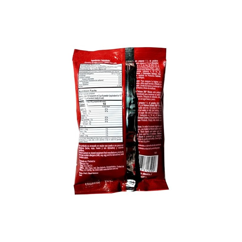 Grenetina 300 Bloom sin sabor - Polvo para preparar gelatinas,