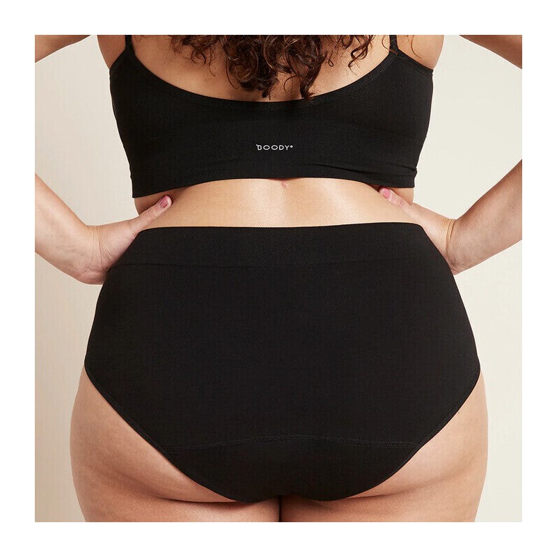 Boody Period Full Brief - Light-Moderate, Black / XL