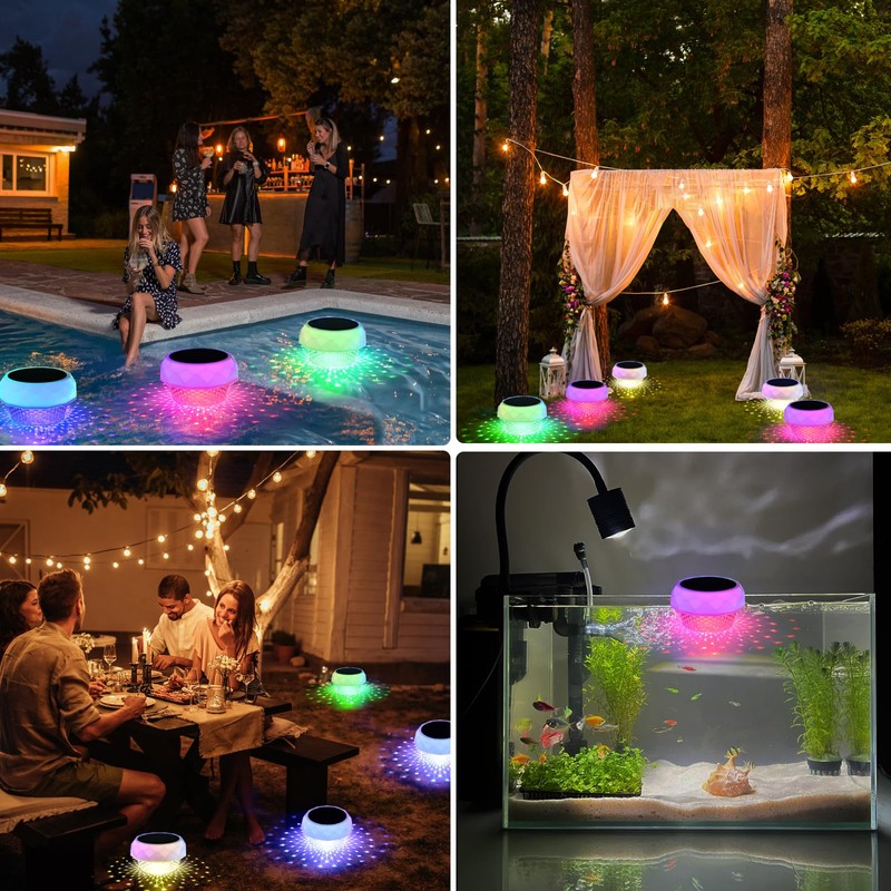 Solar Pool Lighting, Pool Lights with Diamond Pattern, with Remote