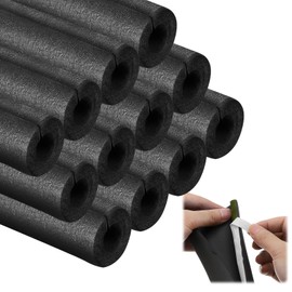 12 Pack Pipe Insulation Foam Tube, 3/4'' Self Adhesive Pre Slit Foam Pipe Covers Polyethylene with Double Sided Tape for Spigot, Winter Outside Pipes, Water Heater Pipes Freeze Protection